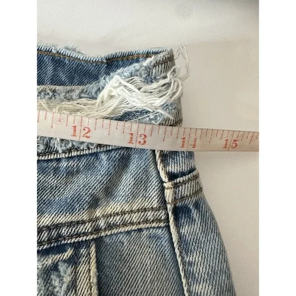 One‎ Teaspoon Jean Shorts Women 26 Blue Cutoff BRIDGETTES Distressed summer New